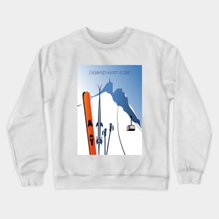 Chamonix Aiguille du Midi skis leewarddesign Crewneck Sweatshirt